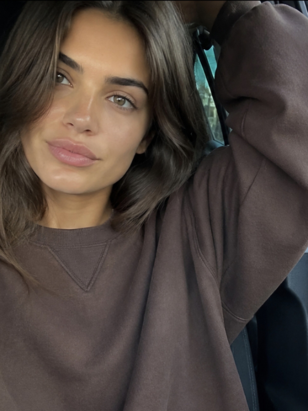 Vintage 90s Russell Dark Chocolate Brown  Sweatshirt ~